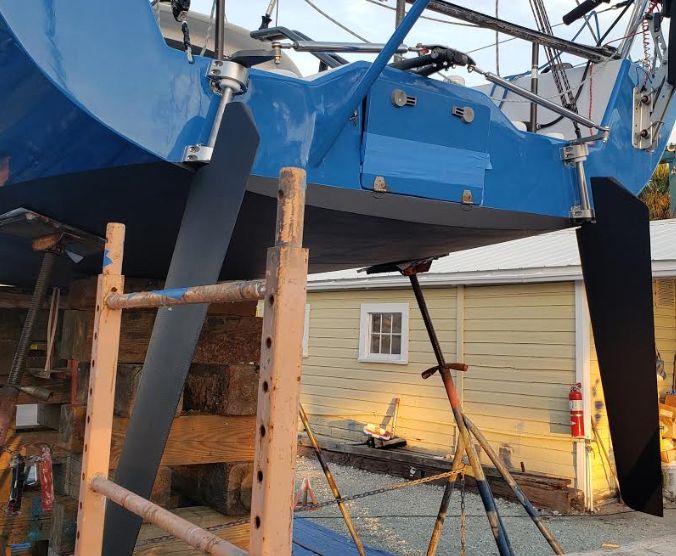 mini transat sailing rudders retrofit